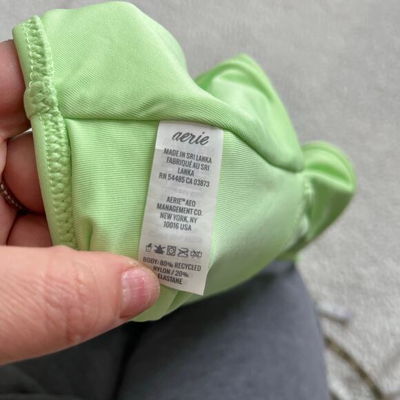 Aerie Lime Green Beaded One Shoulder One Piece Swimsuit NWT Size Large - Picture 7 of 7